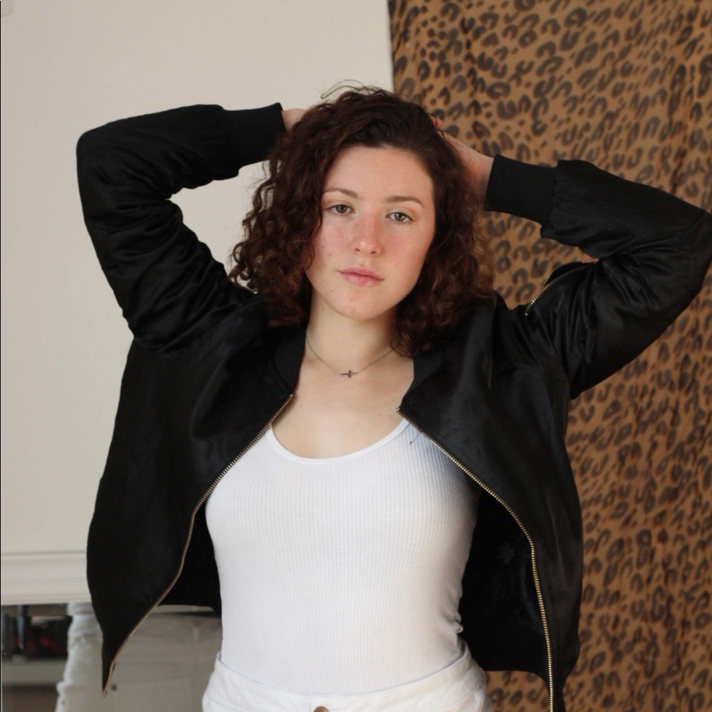 Adorable Black Bomber Jacket